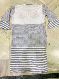 Floral Embroidered Striped Tunic