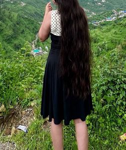 KOREAN BLACK &amp; WHITE POLKA DOT DRESS
