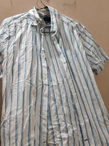 Striped Short Sleeve Button Down