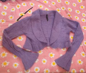Lavender Cropped Cardigan