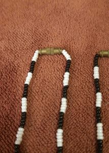 Beaded Anklets - Black &amp; White