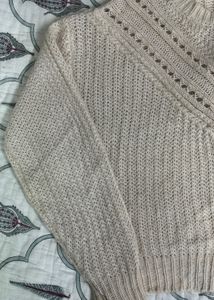 Pretty White Woolen  Sweater