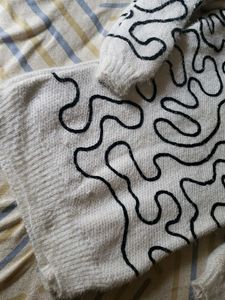 Funky Patterned White Sweater