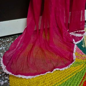 Net Red Dupatta - 2 Meters Size