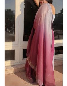 Branded Wine Grey Color Saree With Diamond Borders