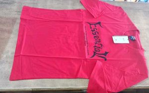 Red Graphic Print T-Shirt Down Shoulder