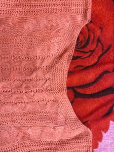 Peach Knit Pullover Sweater