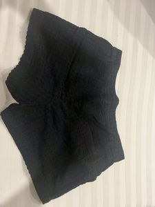 Black Textured Shorts
