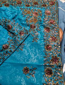 party wear saree with blouse.