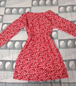 Red Corset Short Kurta | Pure cotton