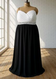 Elegant Black & White Maxi Dress