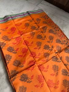 Orange Floral Saree