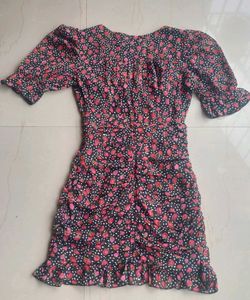 Black Bodycon Floral Mini Dress