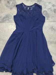 Elegant Navy Lace Dress