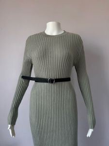 Sage Green Ribbed Dress