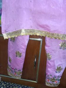 Pink Kurti With Bottom