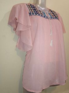 Peach Embroidered Top
