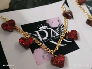 Glitter Heart Charm Bracelet