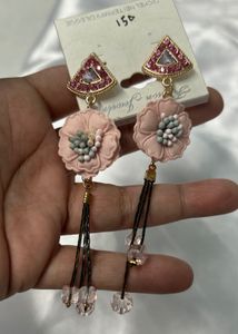 Floral Tassel Dangle Earrings