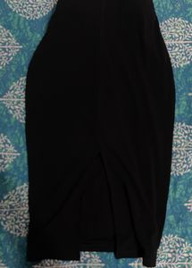 Black Pencil Skirt With A Slit