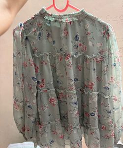 Floral Ruffle Tiered Blouse