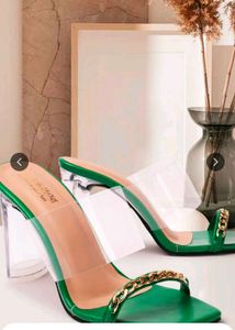Green Chain Detail Heels