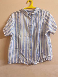 Striped Button-Down Top