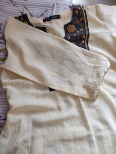 Cream Colour Kurta New Kurti