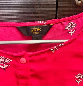 Zink Pink Floral Print Top
