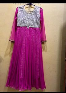 Pink Net Kurta Suit Set
