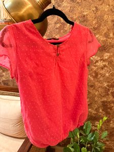 Coral Sheer Top
