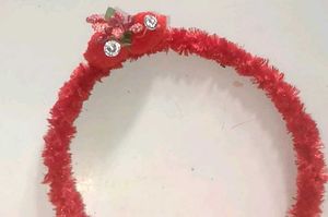 Red Chenille Embellished Headbands - Set of 3