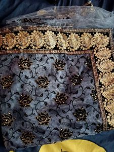 Elegant Floral & Paisley Embroidered Fabric