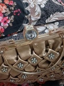 Vintage Metallic Flower Purse
