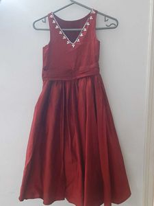 Maroon gown dress for girls