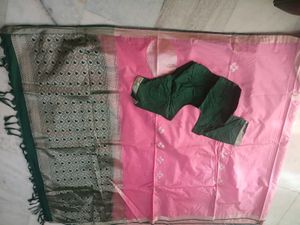 Pink soft silk saree