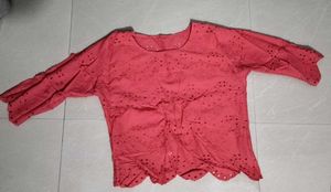 Red Cut Out Top