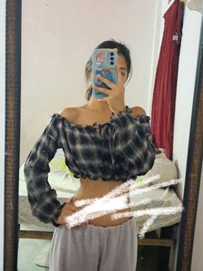 Off Shoulder Crop Top