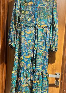 Paisley Print Long Sleeve Dress