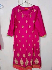 Pink Embroidered Kurta Set