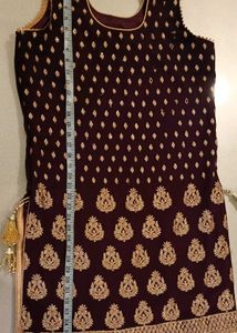 Purple &amp; Gold Embellished Tunic