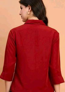 Red Button-Down Shirt