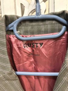 Rusty Striped Corduroy Blazer A