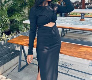 cutout Bodycon black dress