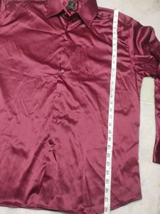 Burgundy Satin Shirt