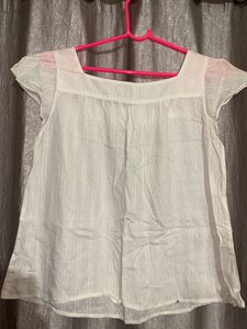 White Button-Front Top