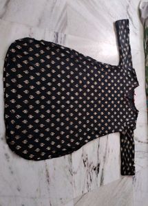 Black Printed Kurta