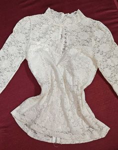 Elegant padded White Lace top