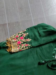 Elegant Green Embroidered Kurta Set