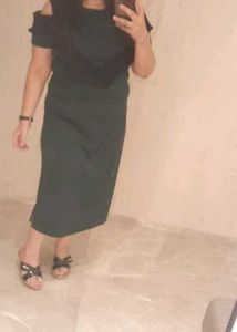 A Line Shoulder Cut Dress